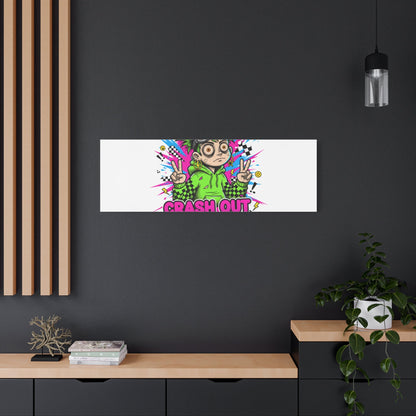 Crash Out With a Smile Canvas Print | Neon Skate Graffiti, Meme Meltdown Art