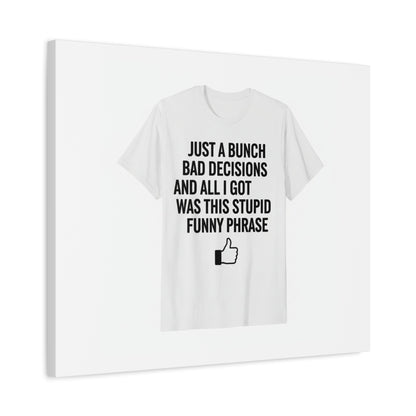 self-deprecating quote Canvas | sarcastic introvert wall art, anxiety humor