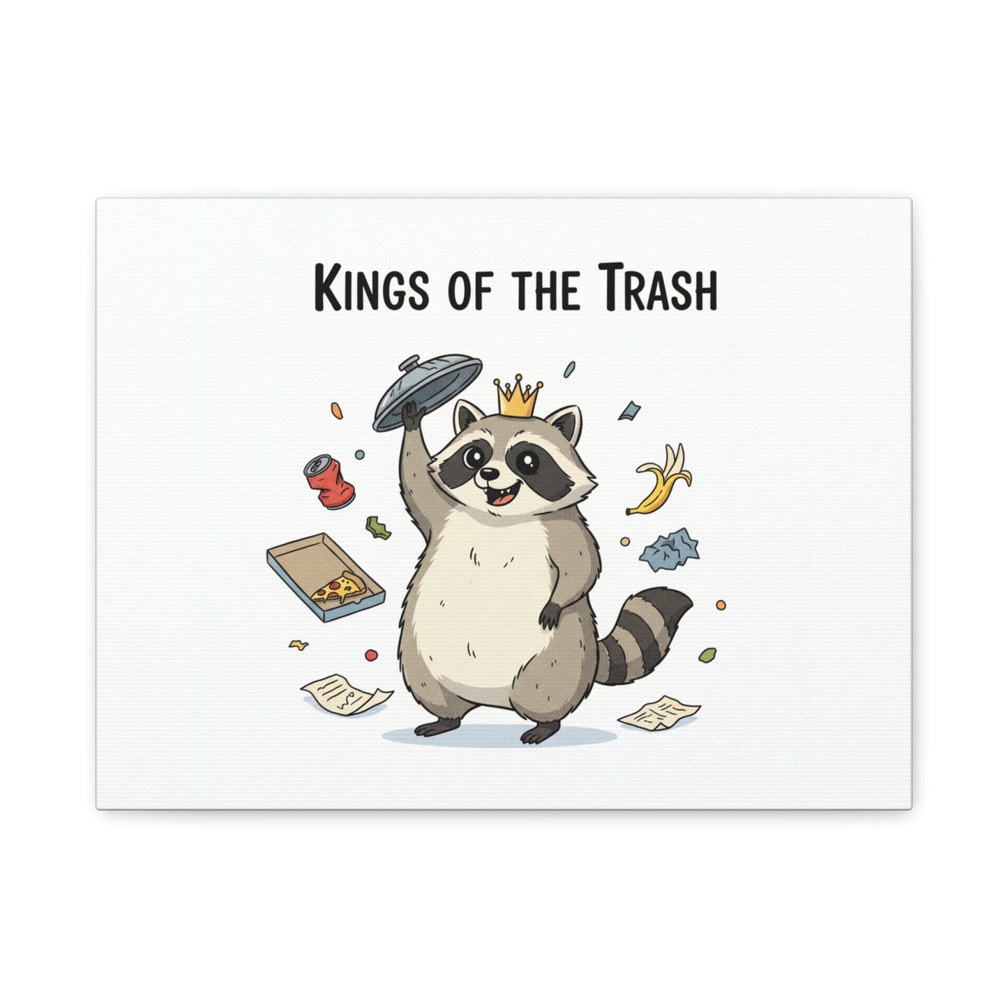 Kings of the Trash Canvas, Raccoon Doodle | Trash Panda, Goofy Critter Art