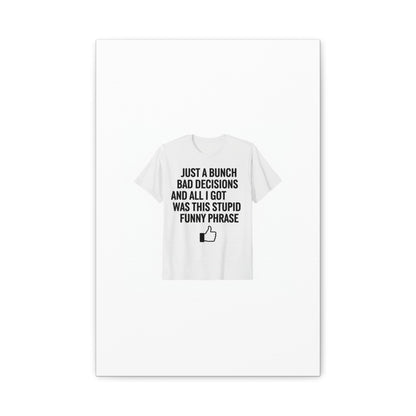 self-deprecating quote Canvas | sarcastic introvert wall art, anxiety humor