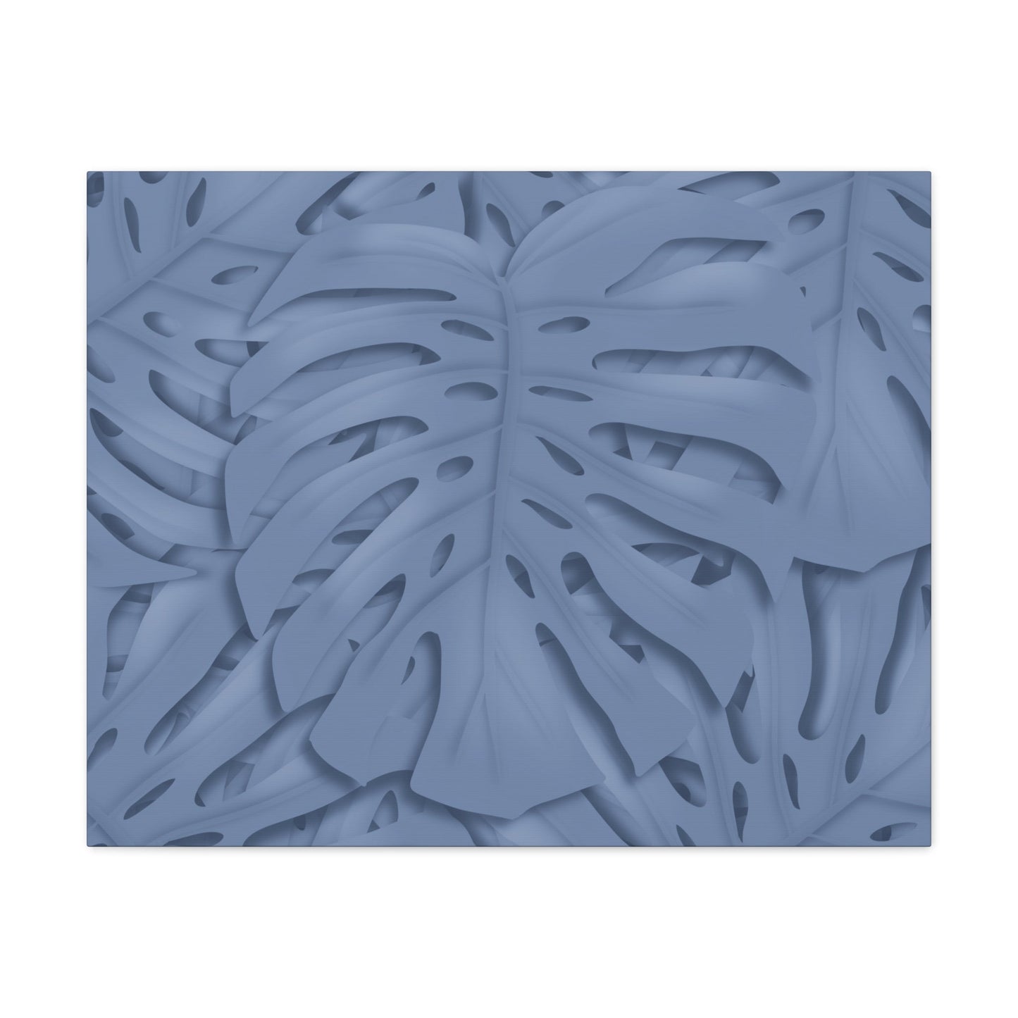Blue Monstera Canvas Print – Botanical Wall Art
