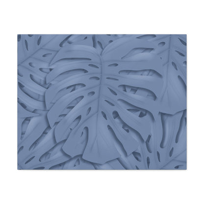 Blue Monstera Canvas Print – Botanical Wall Art