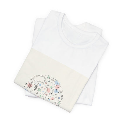 Botanical Doodle Circle Tee | hand drawn line drawing, sketch pattern
