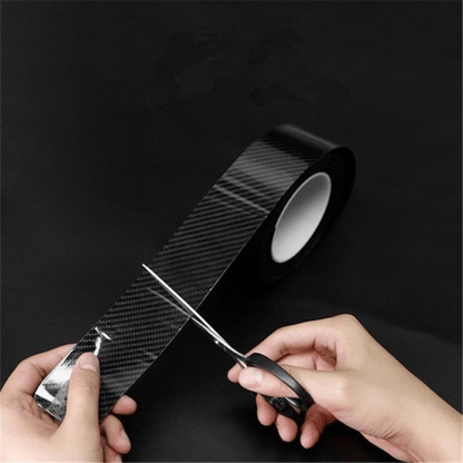 Carbon Fiber Vinyl Self Adhesive Film,  Wrap Film,  Door Sill Protector Bumper Protector Carbon Fiber Film Gloss Black Vinyl Automotive Wrap Film Self-Adhesive Anti-Collision Film Fits for Most  DIY Decals