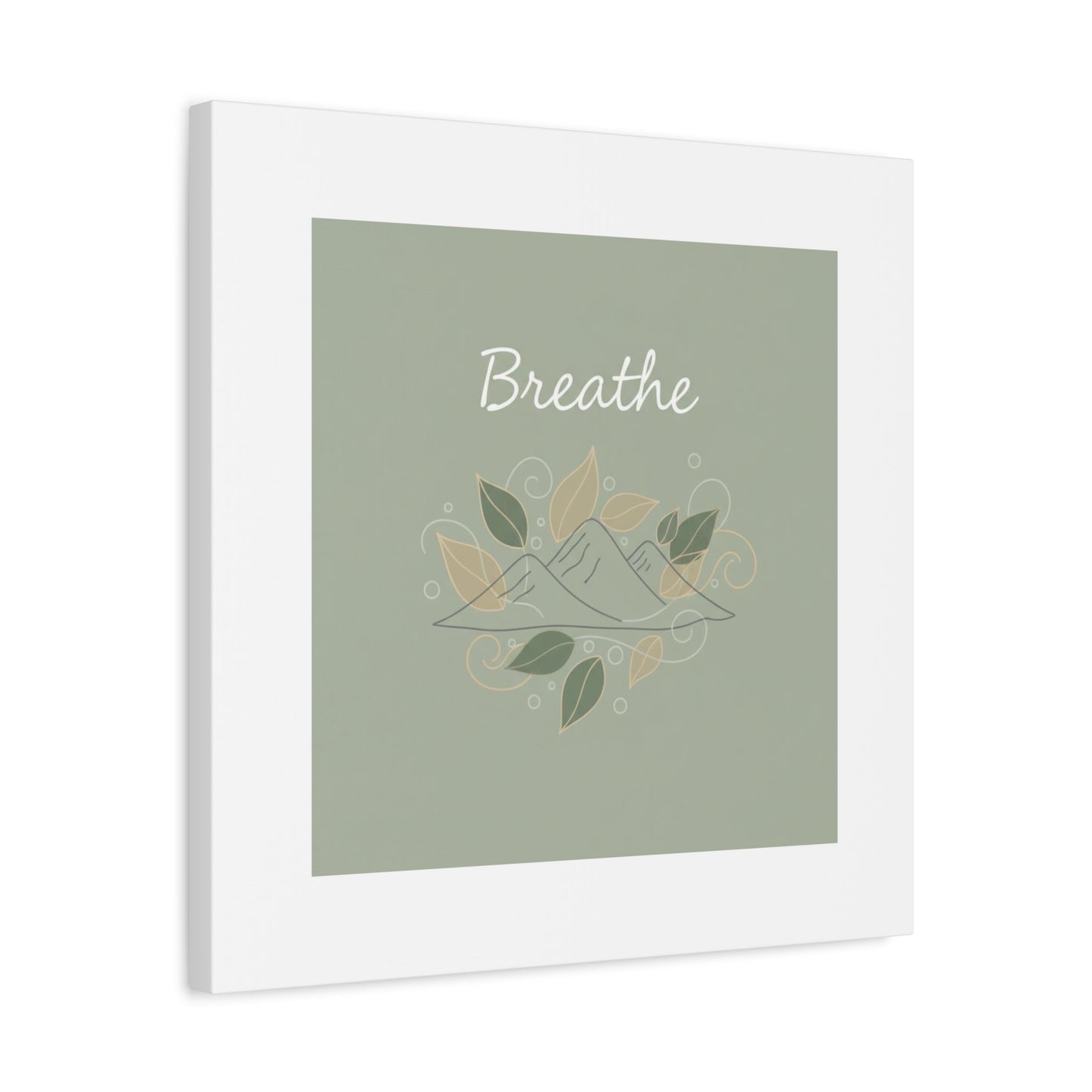 Breathe Mountain Line Canvas | Nature Symbols, Minimal Forest Wall Art