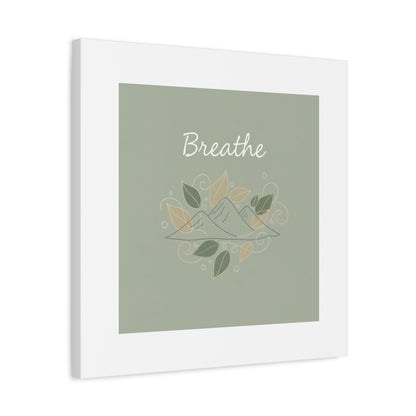 Breathe Mountain Line Canvas | Nature Symbols, Minimal Forest Wall Art