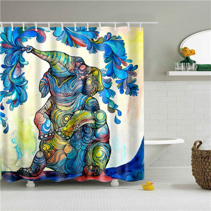 3D digital printing waterproof shower curtain