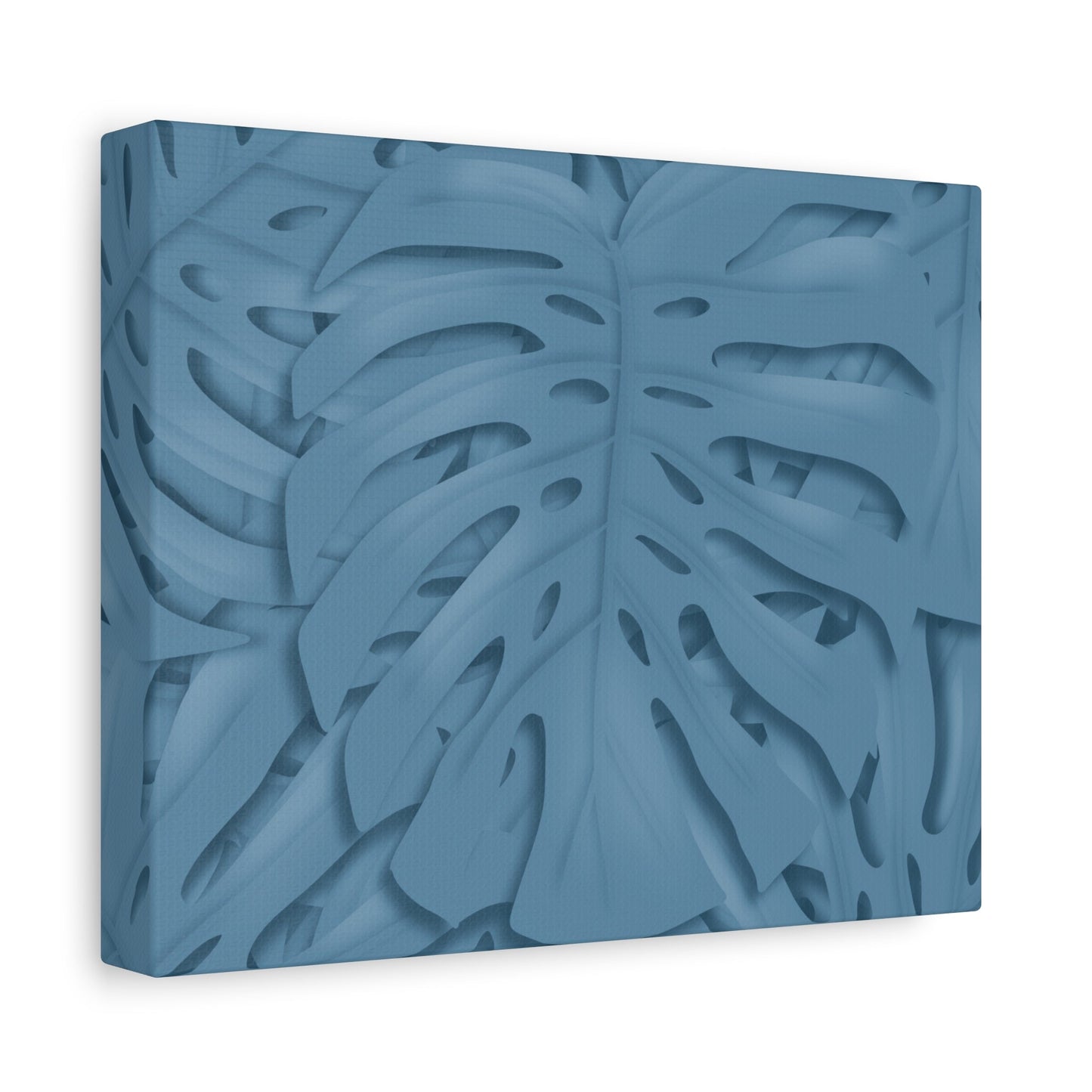 Cerulean Blue Monstera Canvas Print – Botanical Wall Art