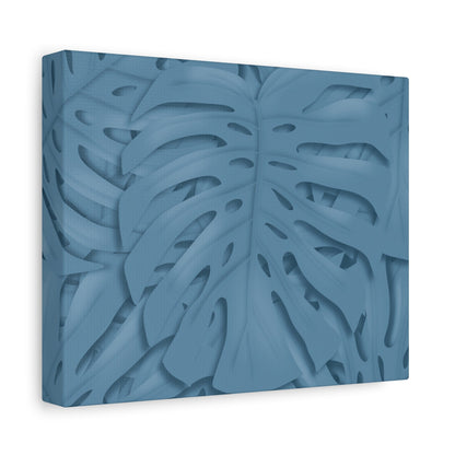 Cerulean Blue Monstera Canvas Print – Botanical Wall Art