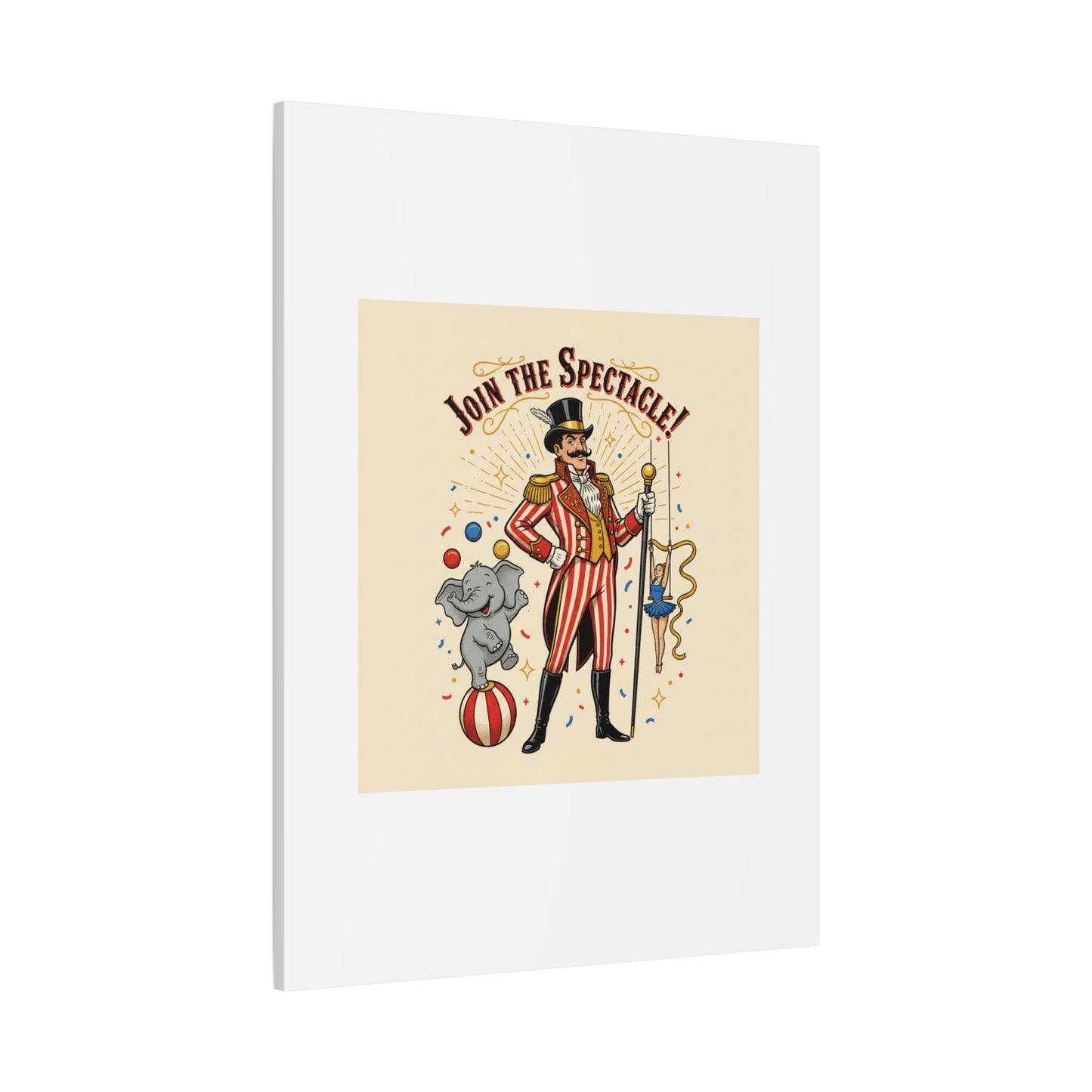 Join the Spectacle Circus Art Print | Matte Canvas, Stretched, Vintage Carnival Design