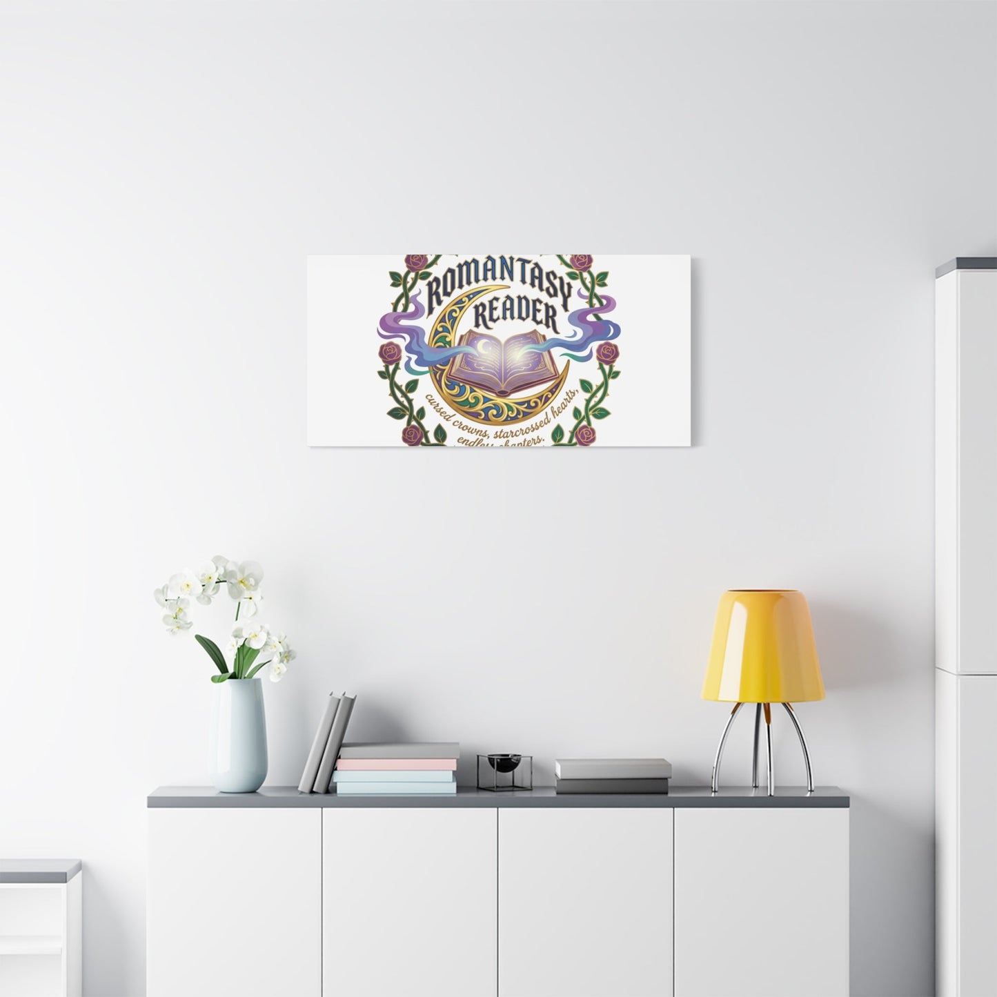 Romantasy Reader Canvas Print | enchanted bookish celestial gothic
