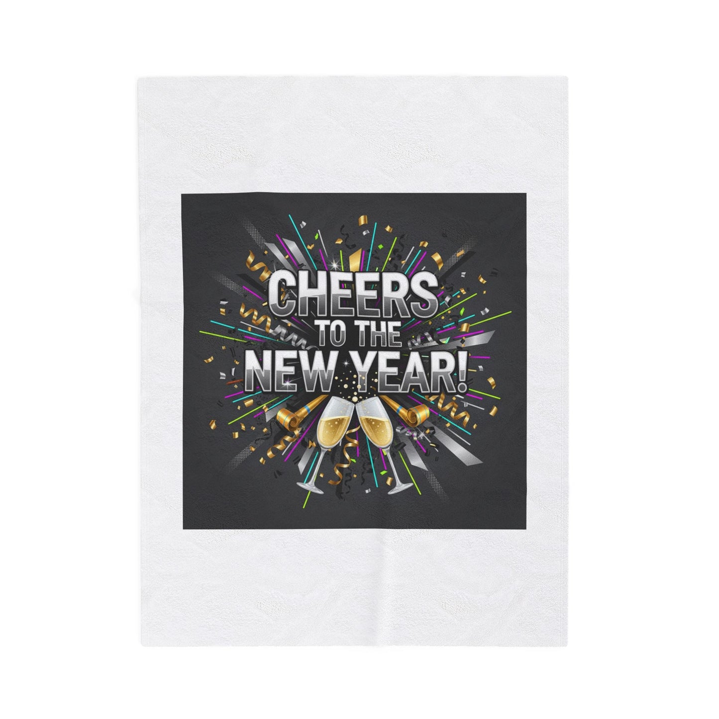 Cheers to the New Year! Plush Blanket | NYE countdown, champagne sparkle