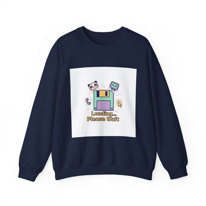 Loading Please Wait Crewneck Sweatshirt | Old Internet Aesthetic, pixel art retro web