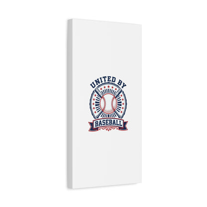 United by Baseball Canvas | Patriotic Baseball Graphic, Red White Blue Wall Art