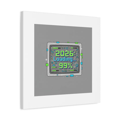 2026 Loading 99% Canvas | NYE countdown, retro system interface