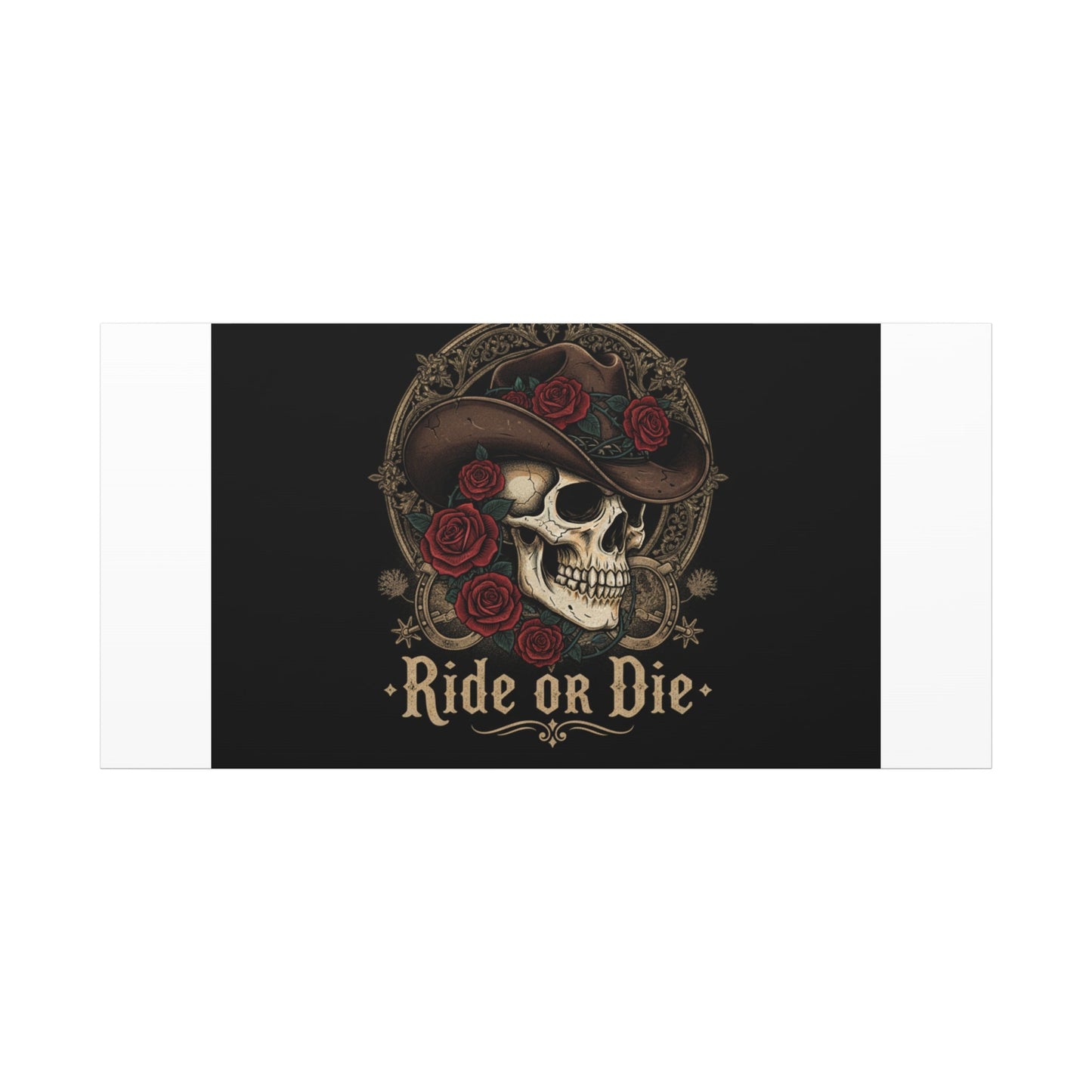Ride or Die Skull Canvas | Western Skull Art, Gothic Americana