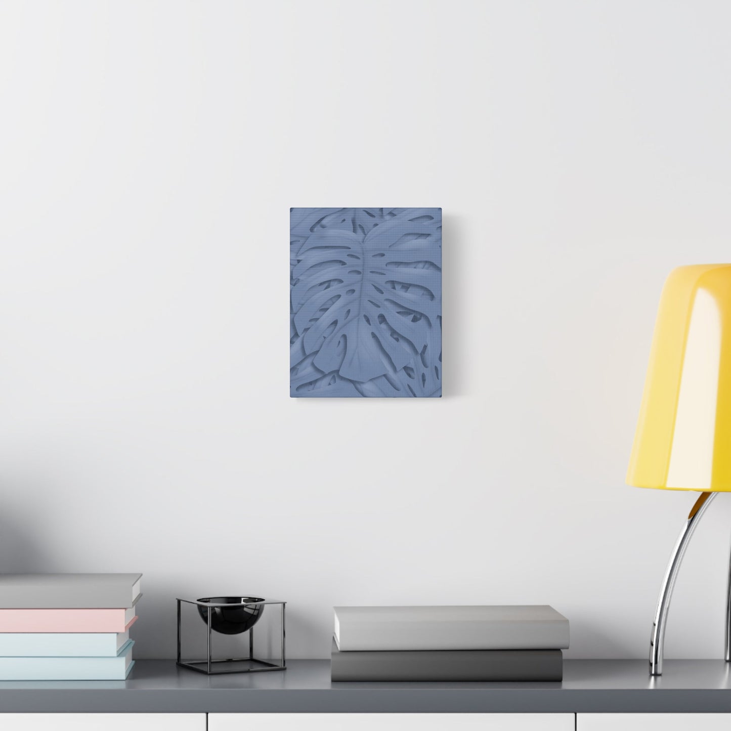 Blue Monstera Canvas Print – Botanical Wall Art