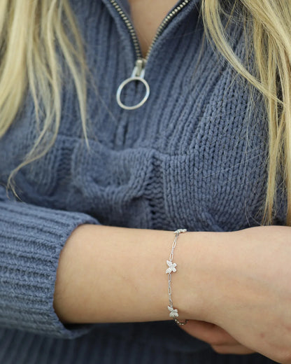 Triple Butterfly Paperclip Bracelet