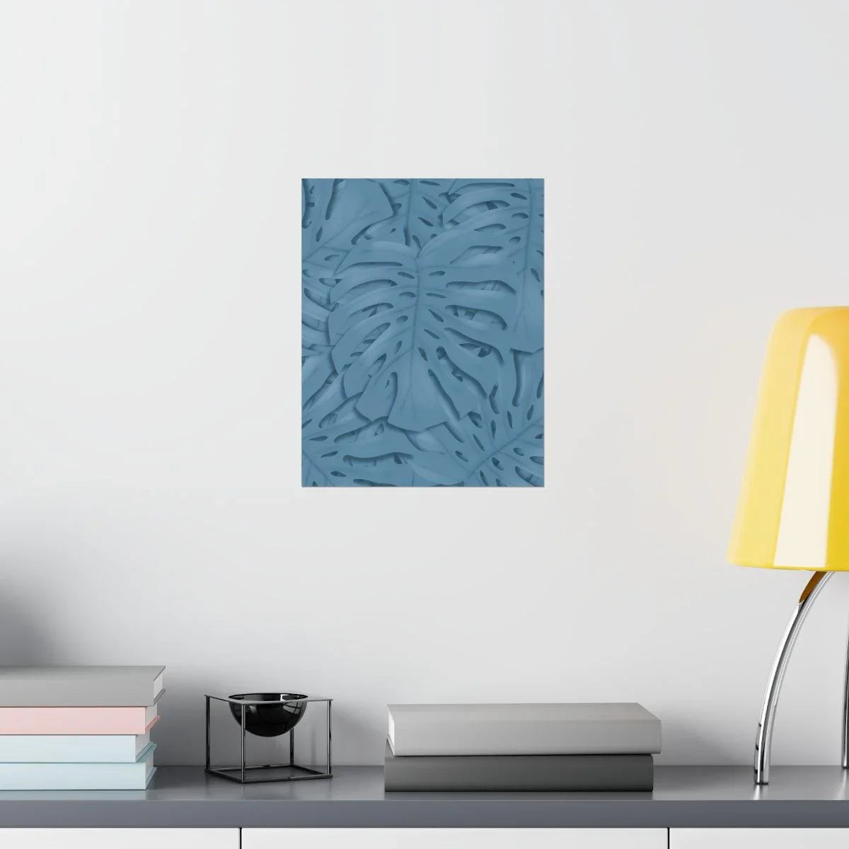 Cerulean Monstera Botanical Print – Unframed Wall Art