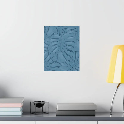 Cerulean Monstera Botanical Print – Unframed Wall Art