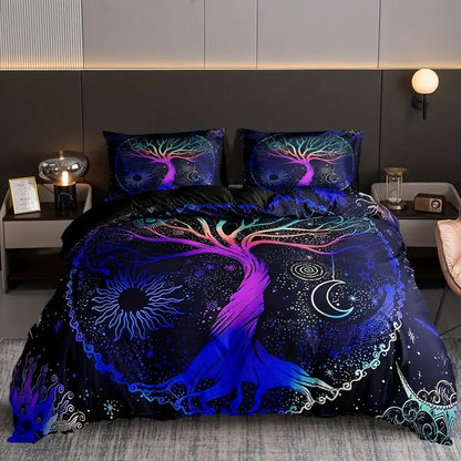 Tree Of Life Sun And Moon 3D Digital-Print Bedding
