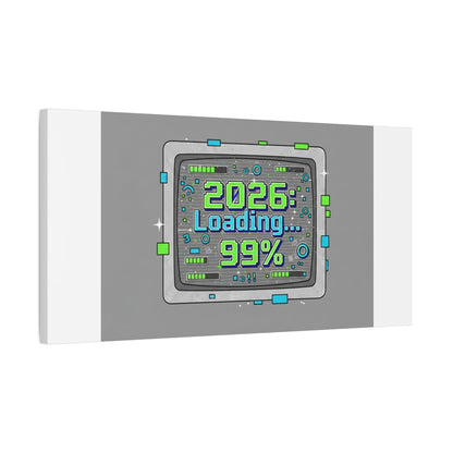 2026 Loading 99% Canvas | NYE countdown, retro system interface