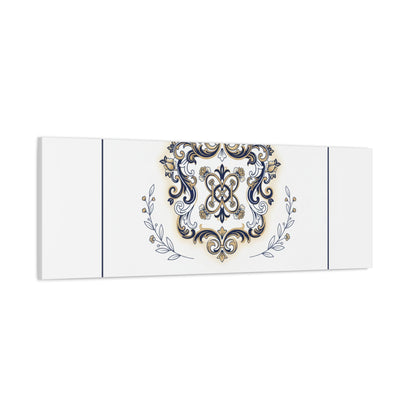 Ornate Brooch Emblem Canvas | Vintage Formalwear Accents, Baroque Print
