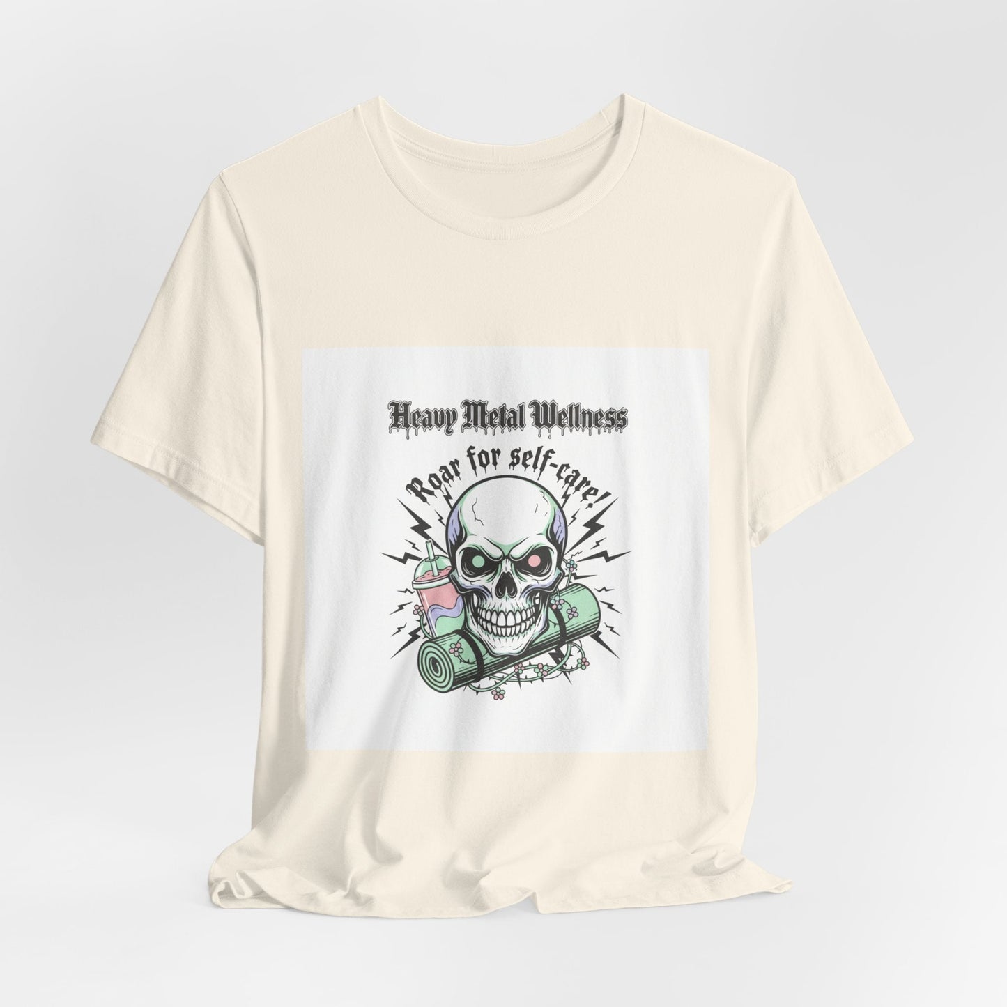 Heavy Metal Wellness Skull Tee | metal font shirt, gothic wellness quote