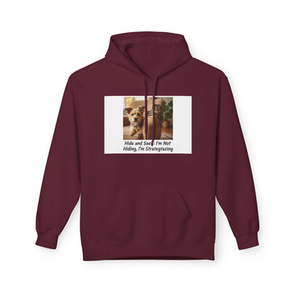 Cute Dog Meme Hoodie — "Hide and Seek; I’m Not Hiding, I’m Strategizing"