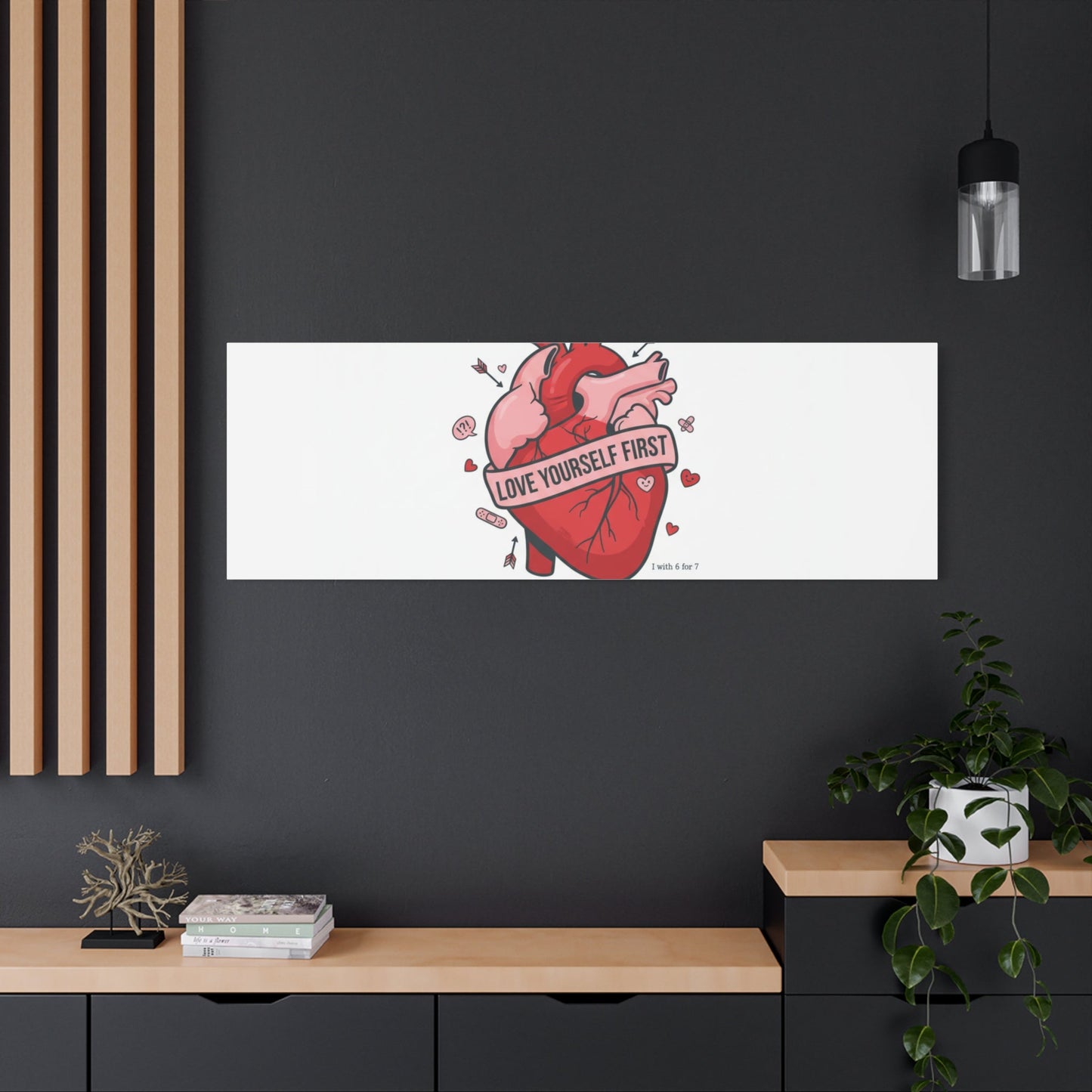 Love Yourself First Canvas, Hearts-with-a-Twist, Anti-Valentine Art