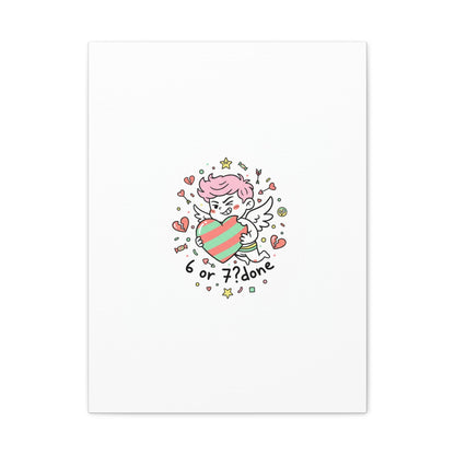 Weird Cupid heart illustration Canvas | Weird Valentine, quirky chaotic love