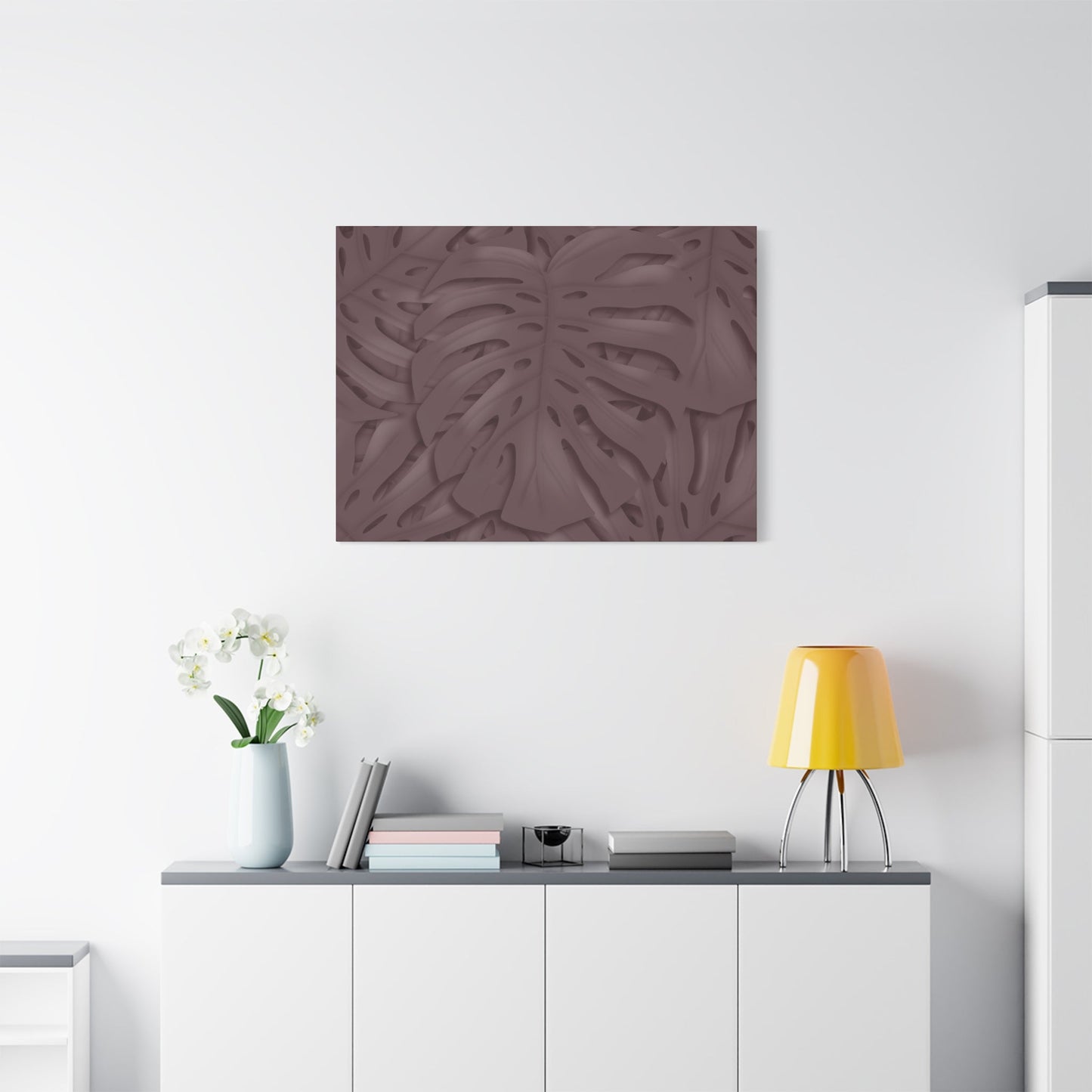 Merlot Monstera Canvas Print – Botanical Wall Art