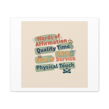 Love Languages List Matte Canvas Wall Art | love language meme, relationship humor