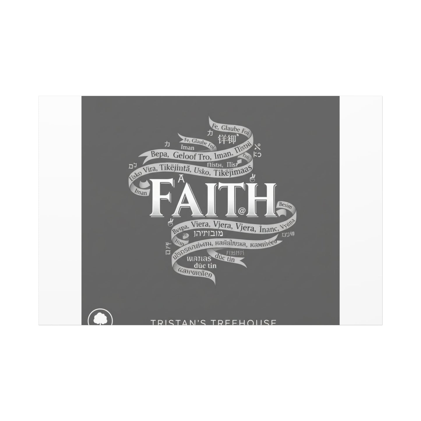 handwritten faith ribbon Canvas | sketch aesthetic, doodle design
