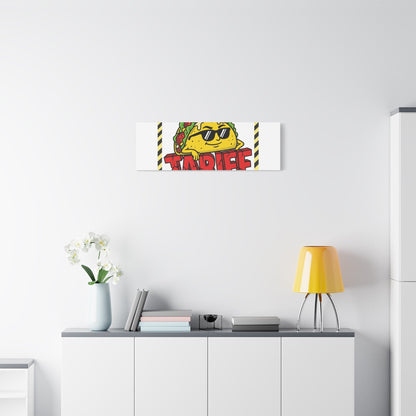 No Taco Tariffs Canvas | political taco pun, tariff backtrack protest typography