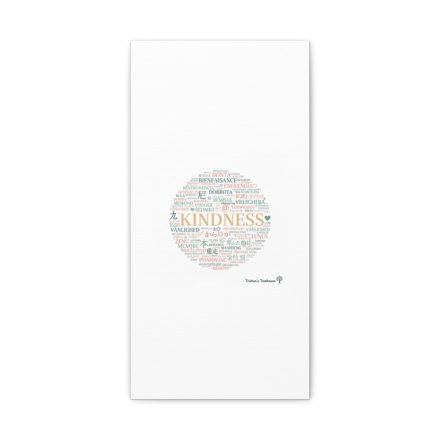 Kindness Word Cloud Canvas | Fresh Start Minimalist Wall Art