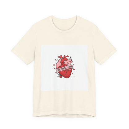 Love Yourself First Tee | anti love graphic, edgy heart shirt