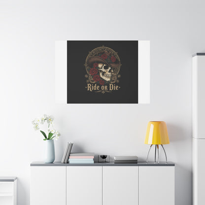 Ride or Die Skull Canvas | Western Skull Art, Gothic Americana