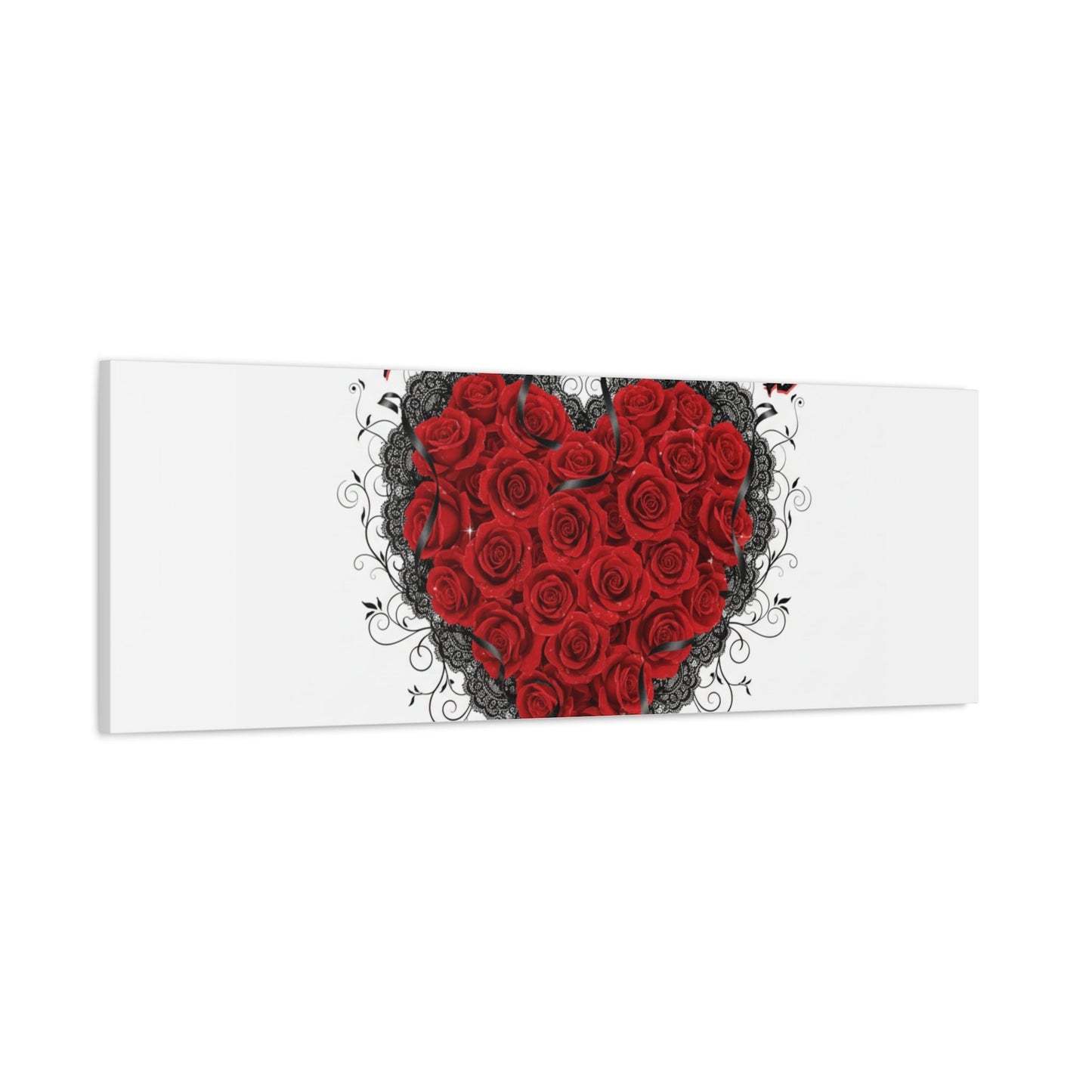 Love Dark and Deep Heart Canvas, Nu Romantic Gothic Romance, 80s Nostalgia