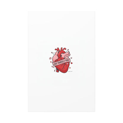 Love Yourself First Canvas, Hearts-with-a-Twist, Anti-Valentine Art
