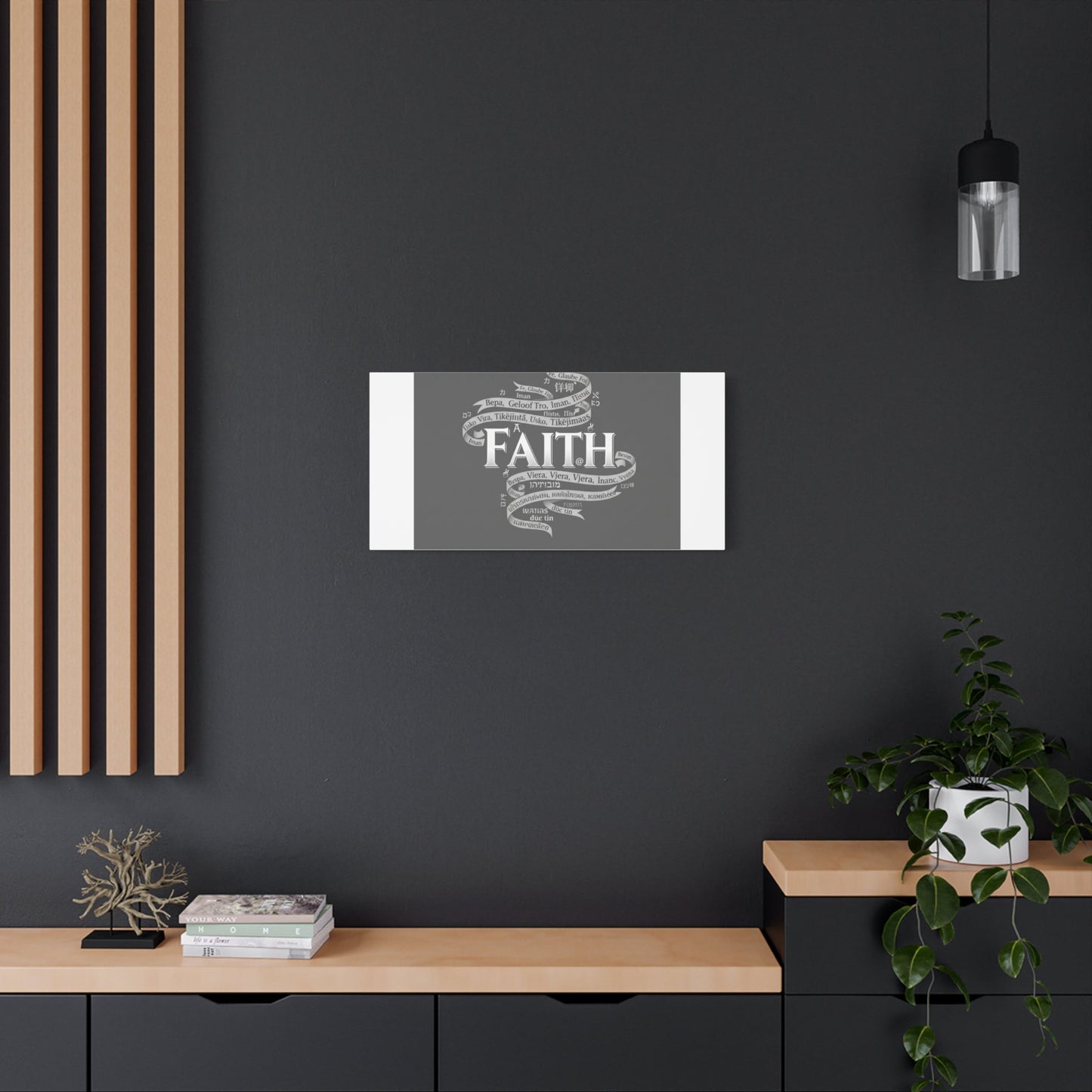 handwritten faith ribbon Canvas | sketch aesthetic, doodle design