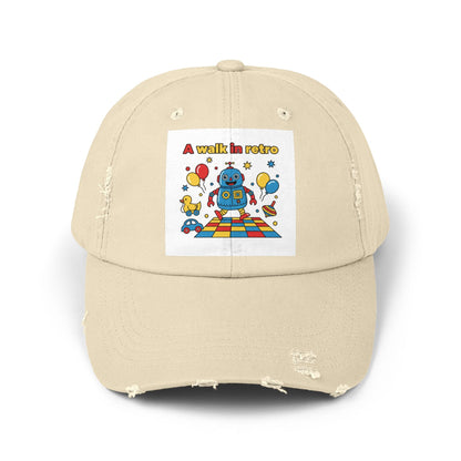 Retro Robot Baseball Cap - "A Walk in Retro" Distressed Patch Hat