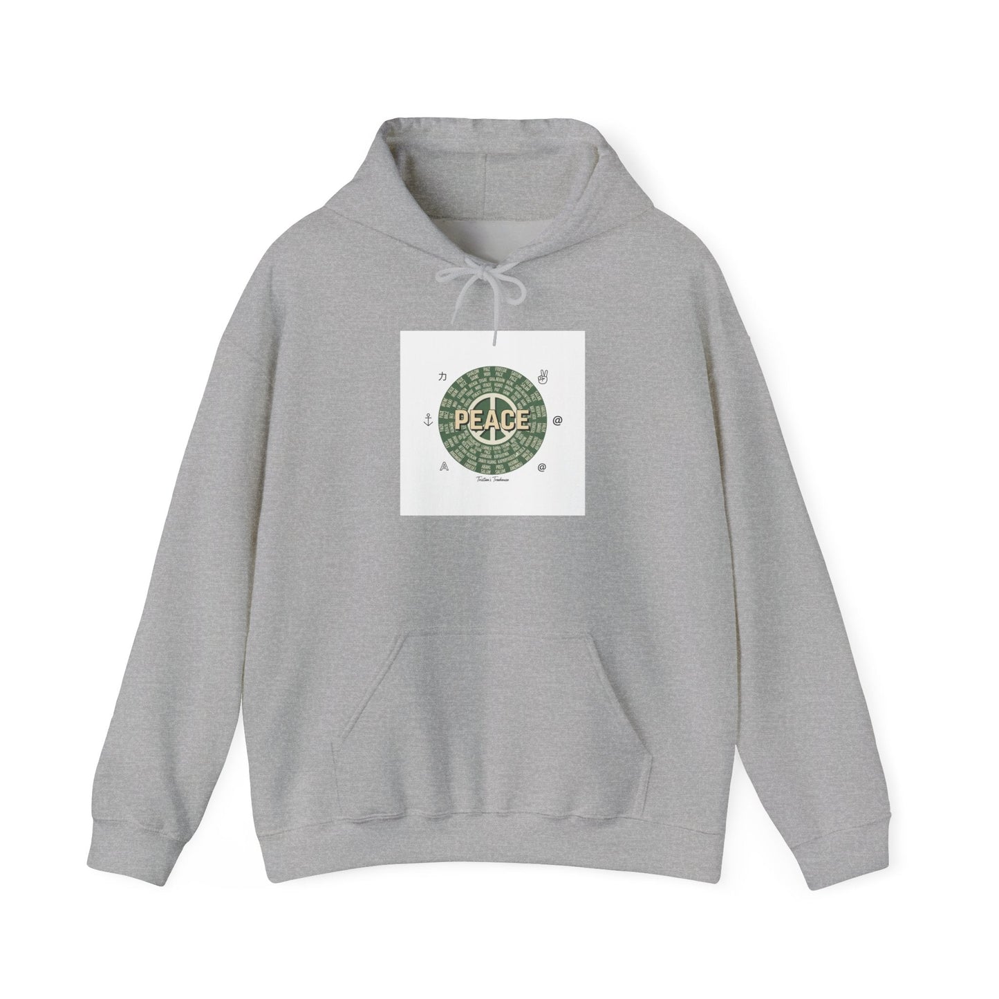 Handwritten Peace Doodle Hoodie | sketch aesthetic, hand drawn message
