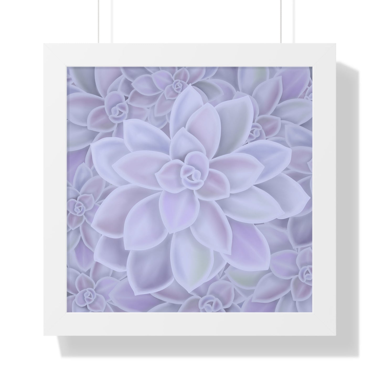 Graptopetalum Murasaki Succulent Pattern Framed Print – Botanical Wall Art