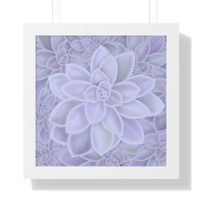 Graptopetalum Murasaki Succulent Pattern Framed Print – Botanical Wall Art