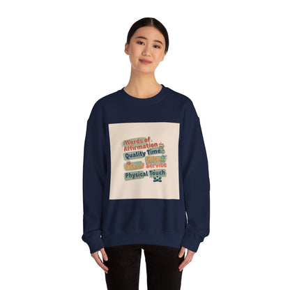 Love Languages Meme Crewneck Sweatshirt | love language meme, relationship humor