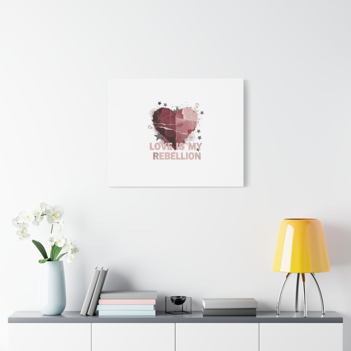 Love Is My Rebellion Canvas | Soft Grunge Hearts, Distressed Valentine Collage