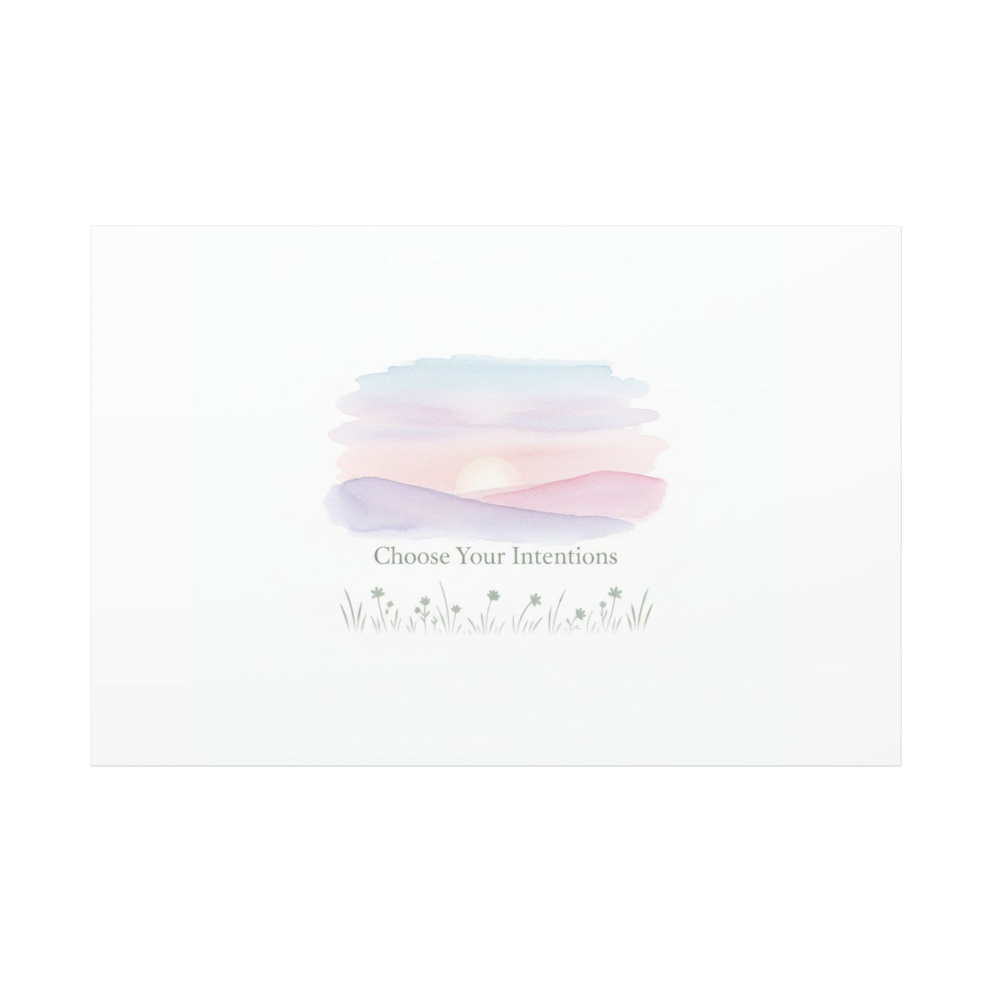 Choose Your Intentions Canvas, soft wellness poster, pastel gradient mindfulness art