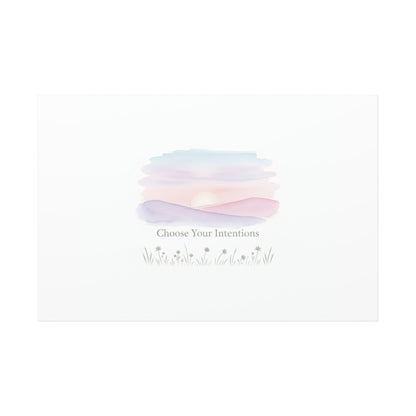 Choose Your Intentions Canvas, soft wellness poster, pastel gradient mindfulness art