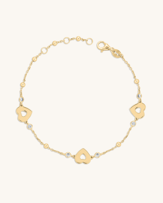 Triple Open Heart Bracelet